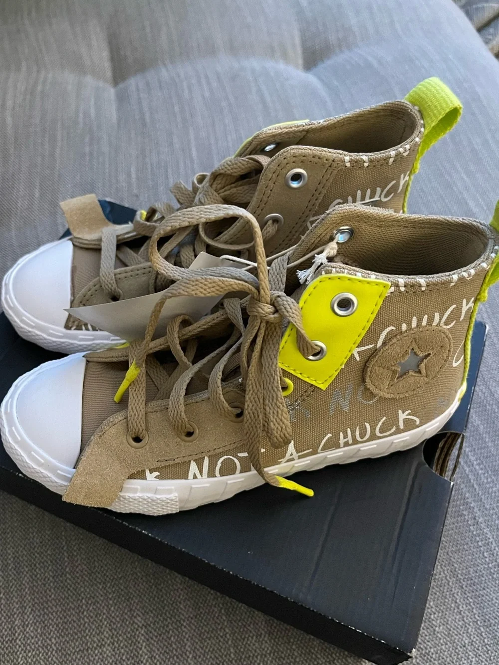 Converse UNT1TL3D Hi 'Not a Chuck High-Top Canvas Khaki Neon Accents
